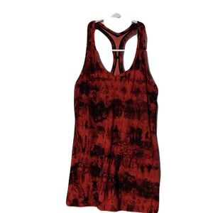 Red and Black Tie-Dye Tank Top
